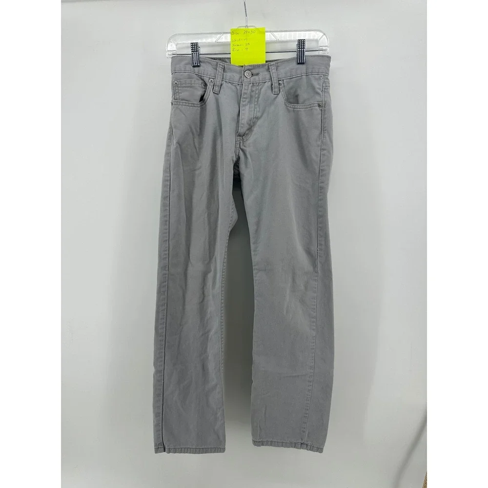 Levis 514 Straight Fit Mens Grey Twill Pants 29x30‎ Gray 00514-0427